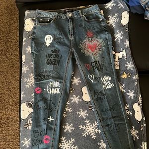 Ashley Stewart graffiti jeans size 16